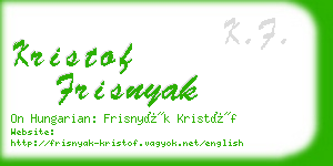 kristof frisnyak business card